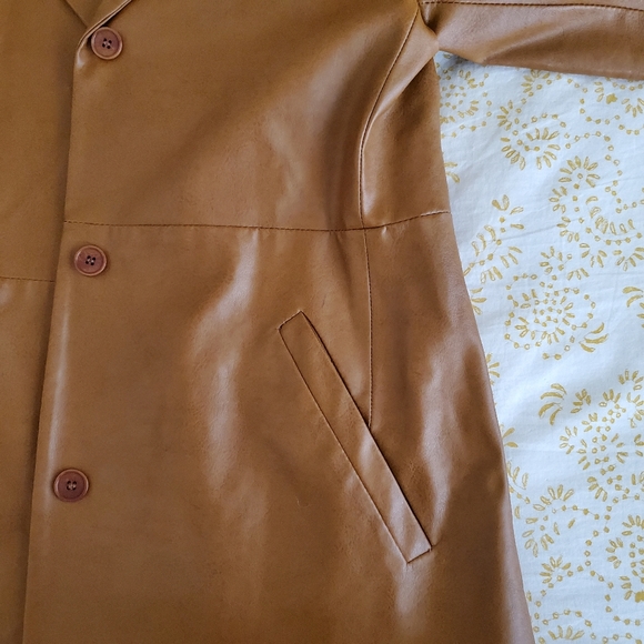 ZARA 70s Style Caramel Single Breasted Trench - Picture 4 of 8